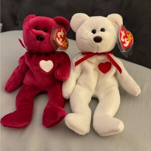 TY Beanie Babies “Valentino” and “Valentina” Rare